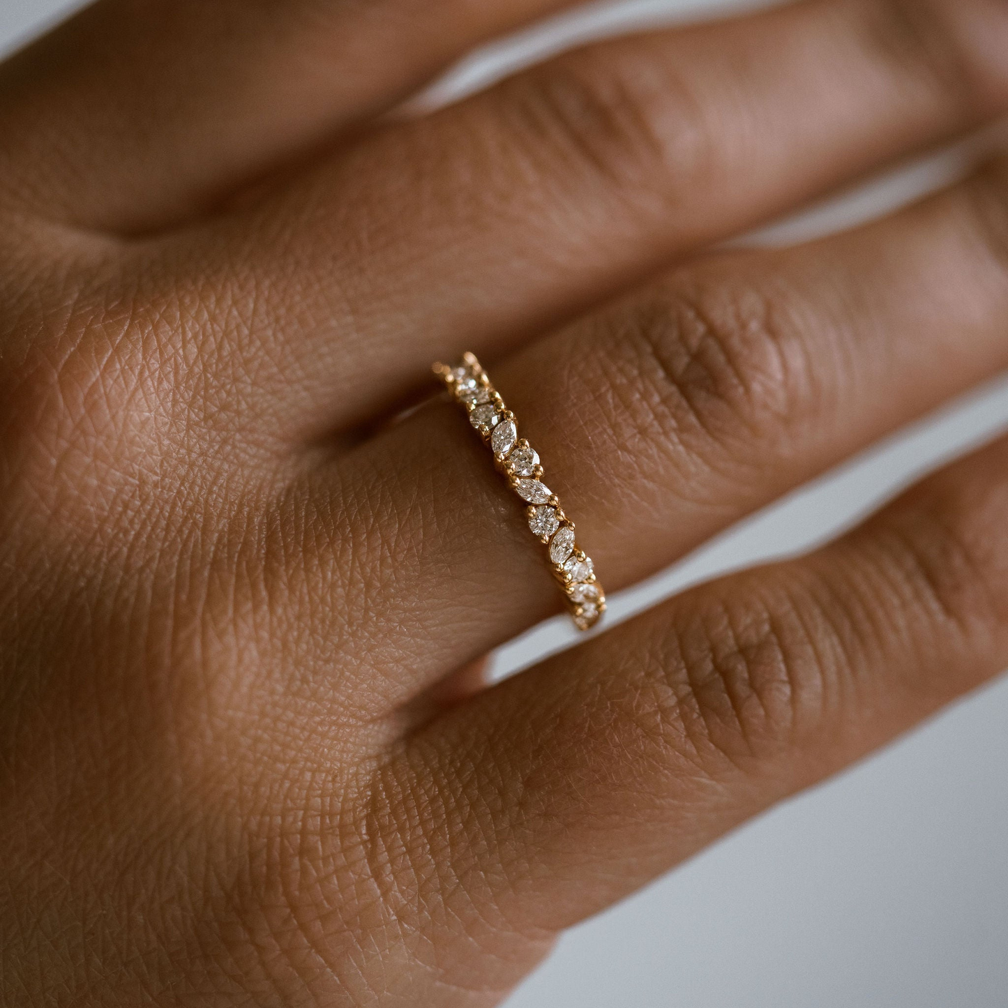 0.15 TCW Round Milgrain Lab Grown Diamond Wedding Band