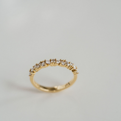 1.00 TCW Marquise & Round Half Eternity Lab Grown Diamond Wedding Band