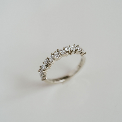 1.00 TCW Marquise & Round Half Eternity Lab Grown Diamond Wedding Band