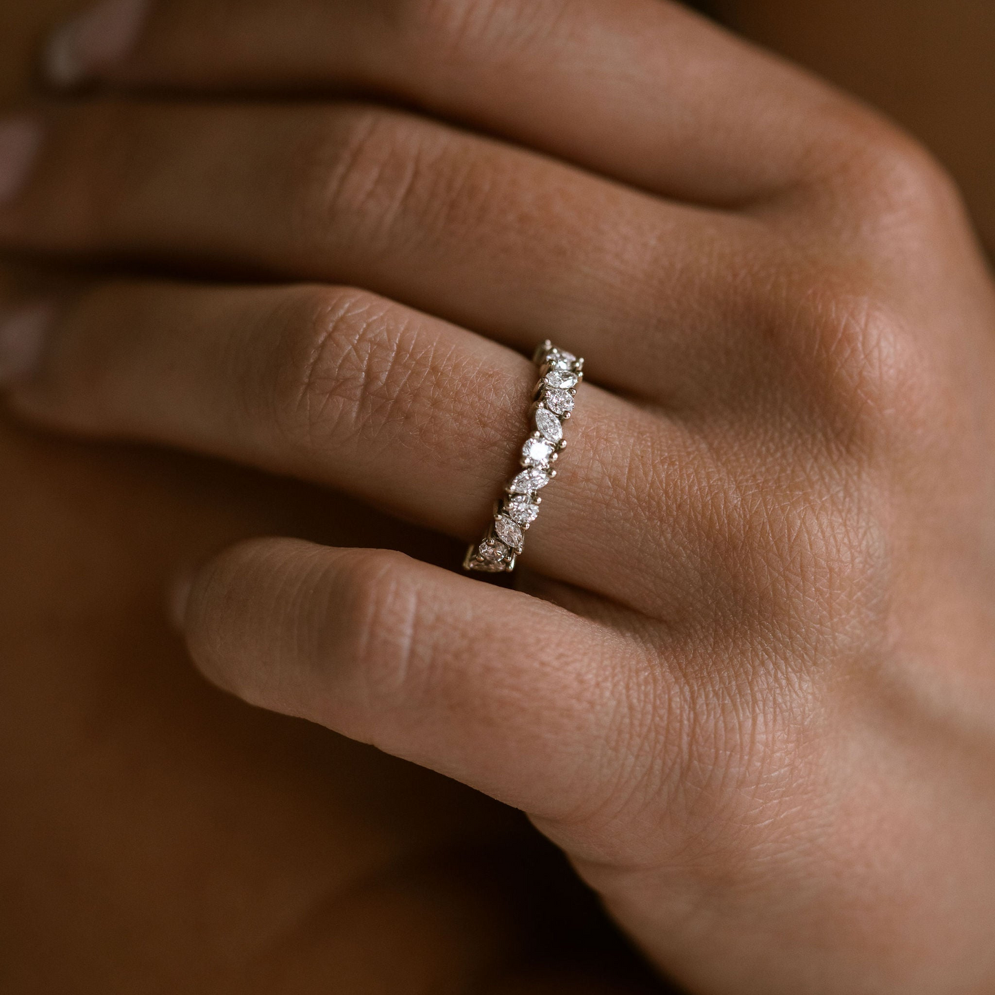 0.15 TCW Round Milgrain Lab Grown Diamond Wedding Band