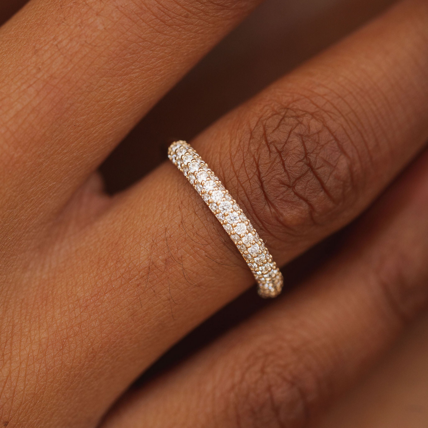 0.15 TCW Round Milgrain Lab Grown Diamond Wedding Band