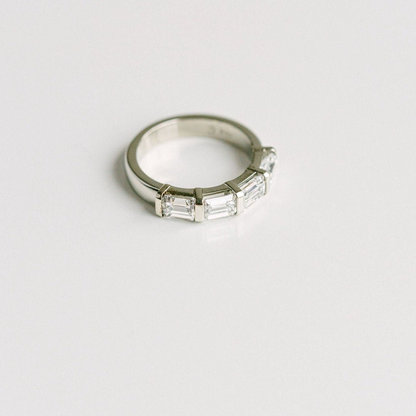 2.00 TCW Emerald Half Eternity Lab Grown Diamond Wedding Band