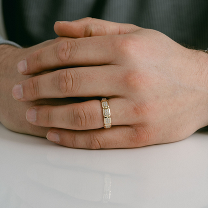 0.50 TCW Round Bezel Lab Grown Diamond Wedding Band