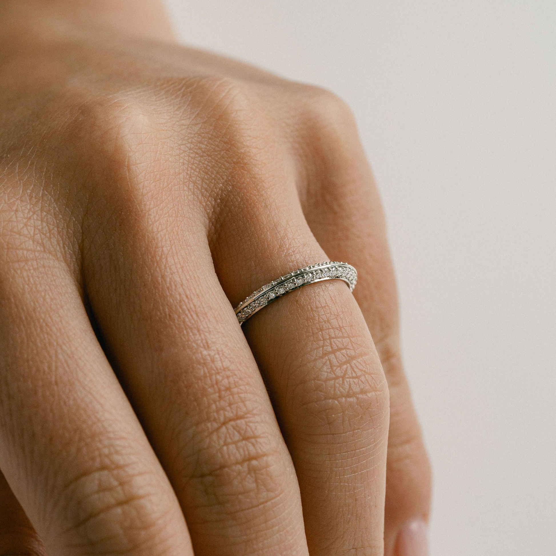 0.15 TCW Round Milgrain Lab Grown Diamond Wedding Band