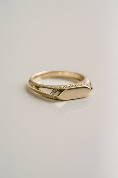 0.50 TCW Halo Signet Lab Grown Diamond Wedding Band