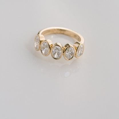 2.11 TCW Oval Bezel Lab Grown Diamond Wedding Band