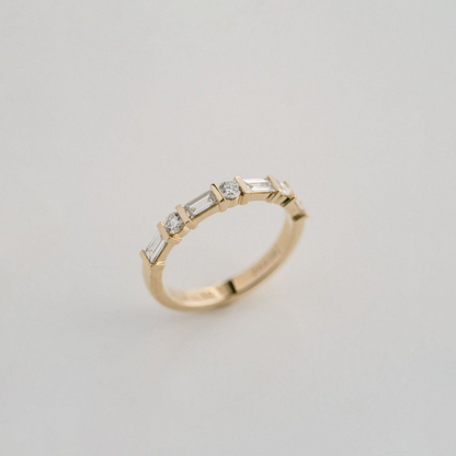 0.55 TCW Baguette & Round Channel Set Lab Grown Diamond Wedding Band