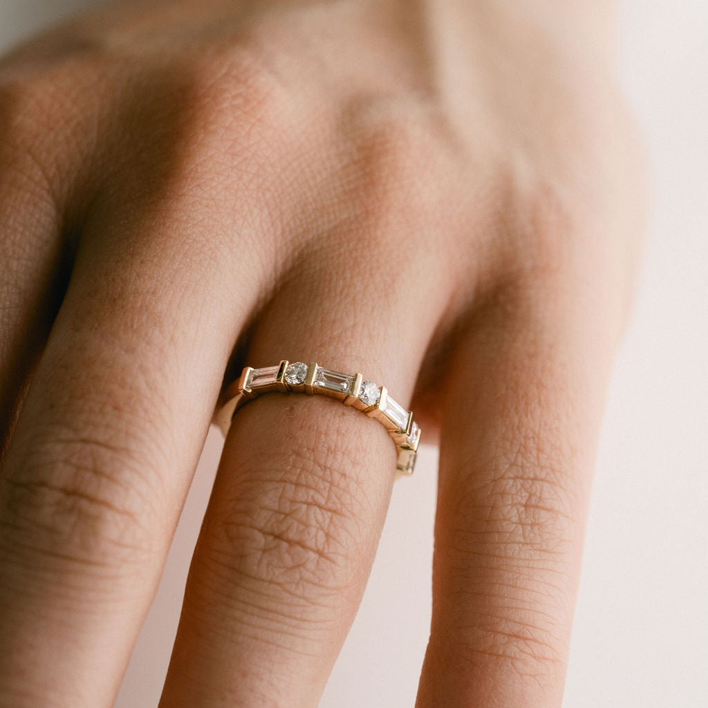 0.15 TCW Round Milgrain Lab Grown Diamond Wedding Band