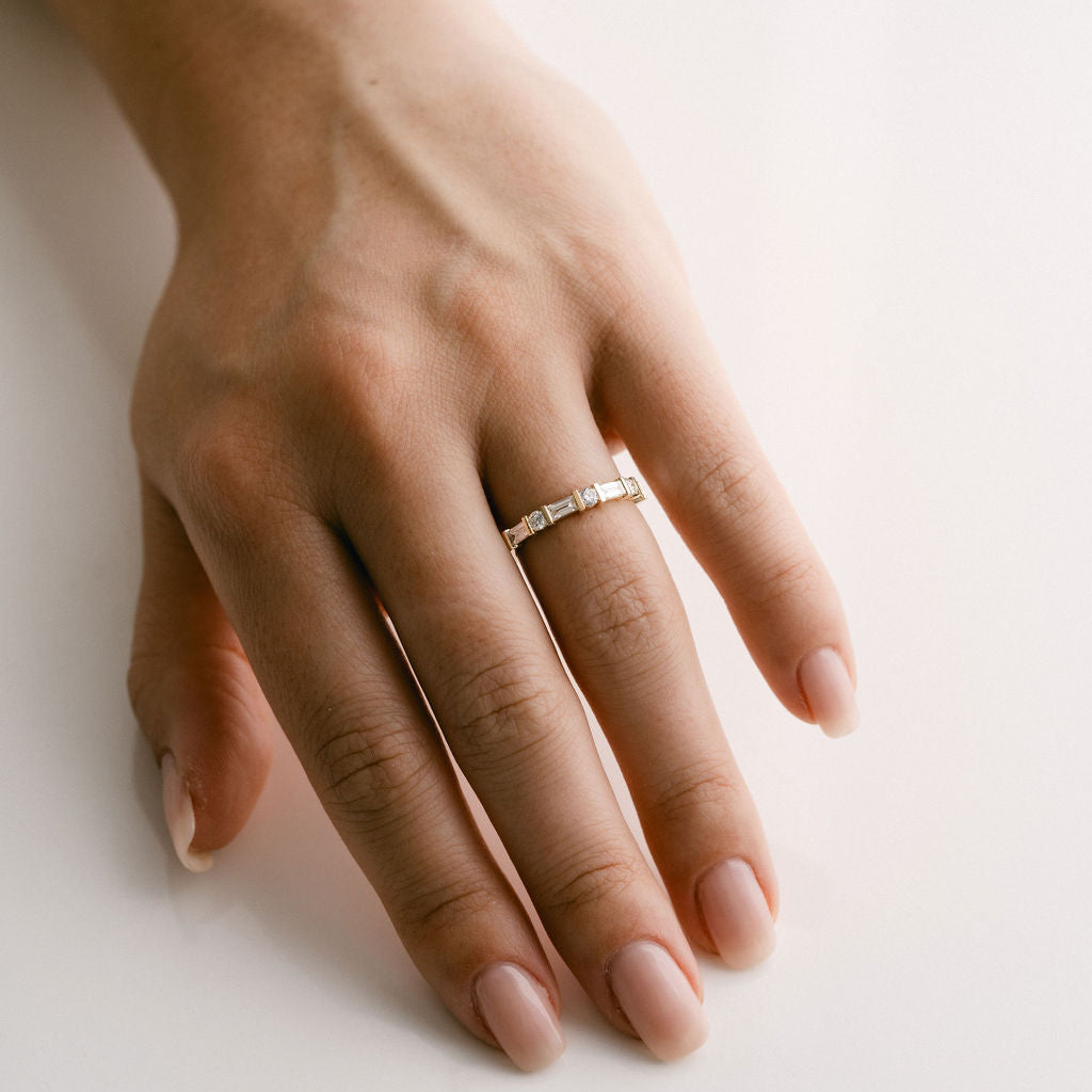 0.15 TCW Round Milgrain Lab Grown Diamond Wedding Band
