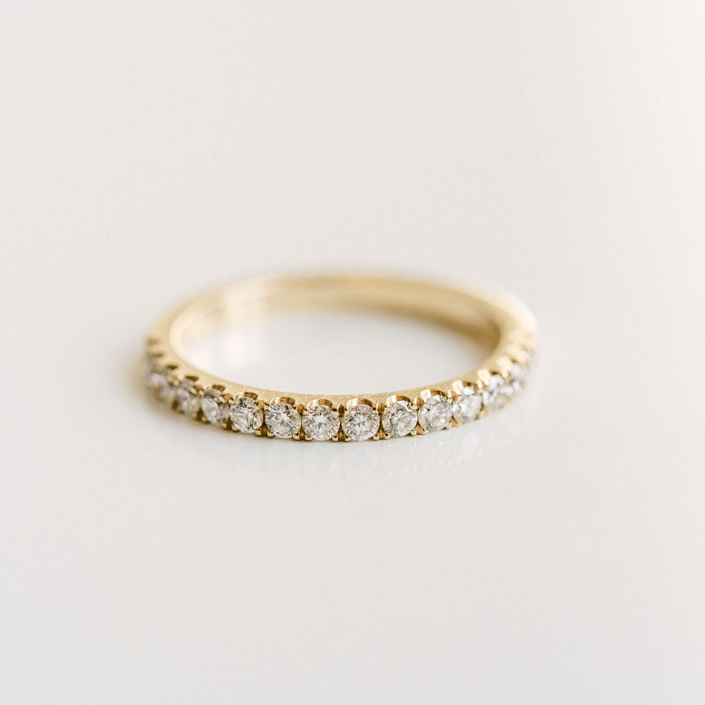 0.15 TCW Round Milgrain Lab Grown Diamond Wedding Band