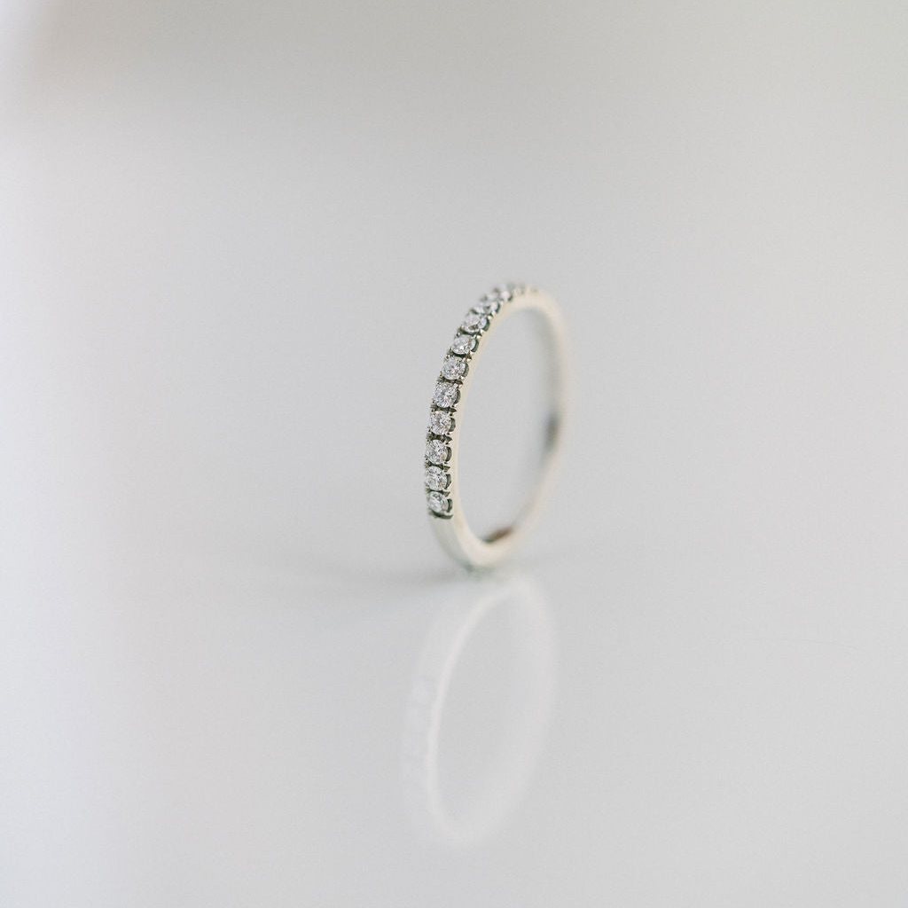 0.15 TCW Round Milgrain Lab Grown Diamond Wedding Band