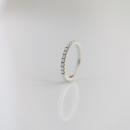 1.50 TCW Round Half Eternity Lab Grown Diamond Wedding Band