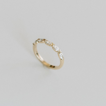 0.50 TCW Marquise Half Eternity Lab Grown Diamond Wedding Band