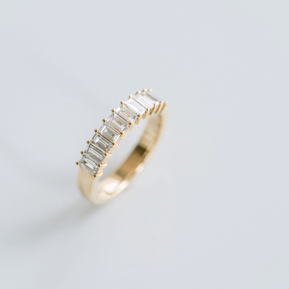 0.50 TCW Baguette Half Eternity Lab Grown Diamond Wedding Band