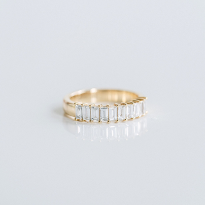 0.50 TCW Baguette Half Eternity Lab Grown Diamond Wedding Band