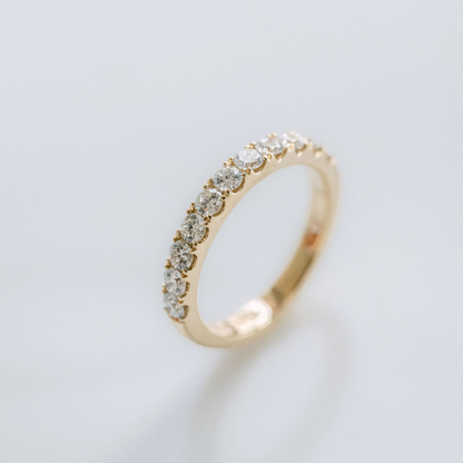 0.50 TCW Round Half Eternity Lab Grown Diamond Wedding Band