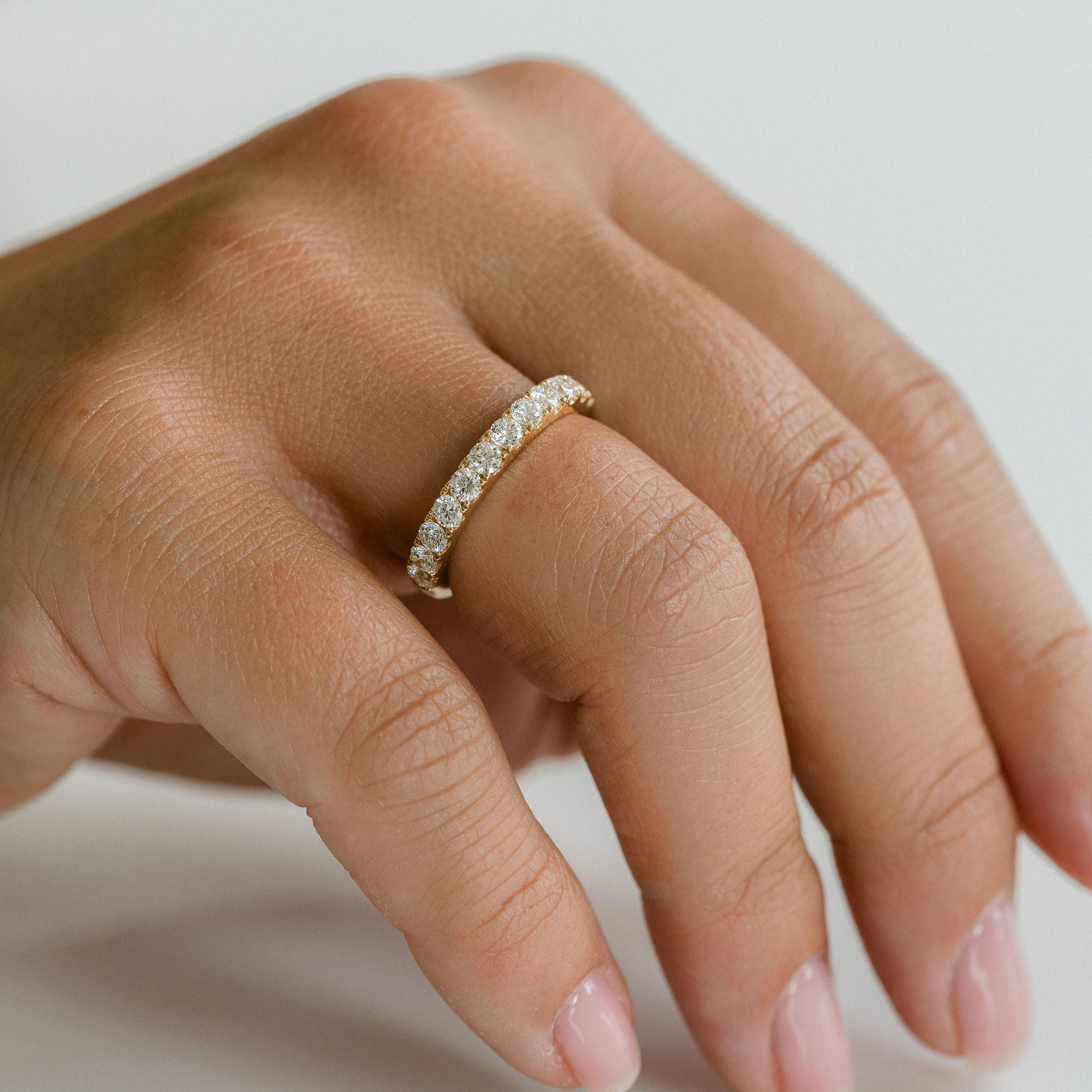 0.15 TCW Round Milgrain Lab Grown Diamond Wedding Band