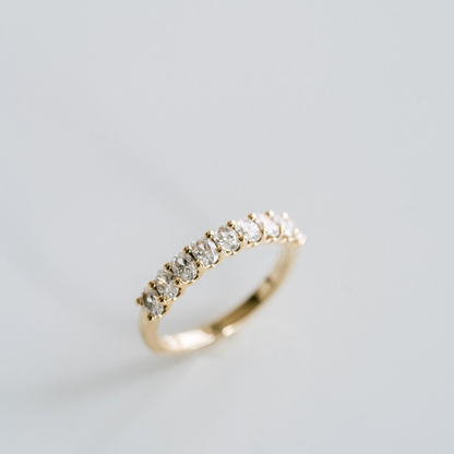 0.95 TCW Oval Half Eternity Lab Grown Diamond Wedding Band