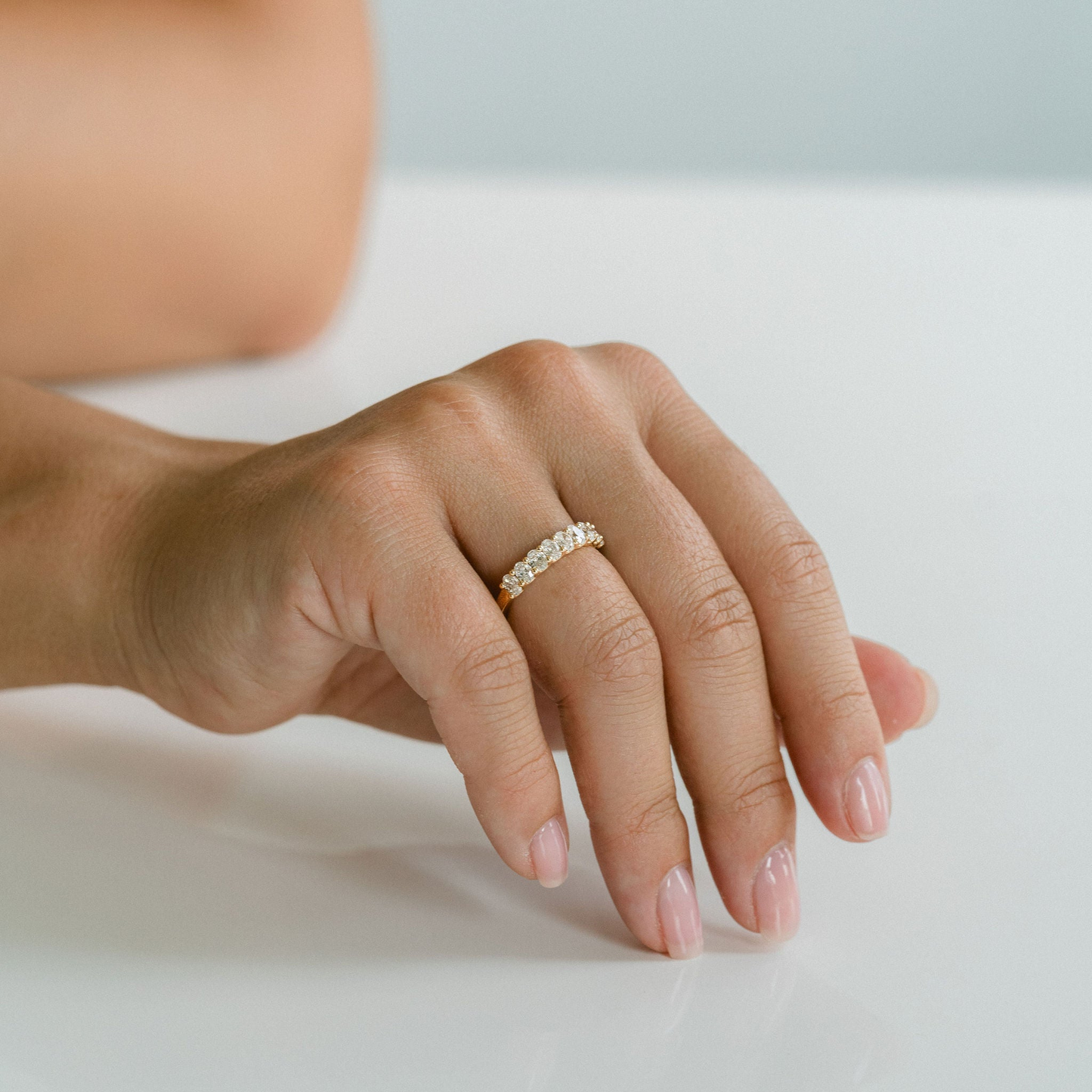 0.15 TCW Round Milgrain Lab Grown Diamond Wedding Band