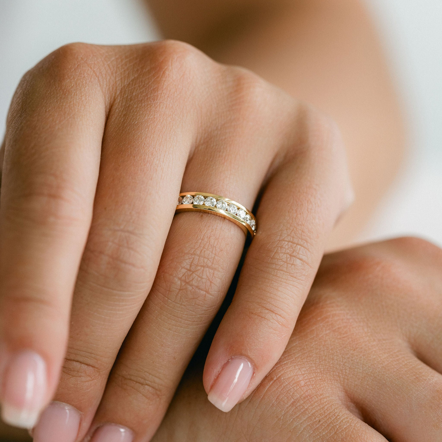 0.15 TCW Round Milgrain Lab Grown Diamond Wedding Band