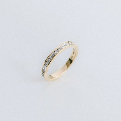 1.00 TCW Baguette & Round Channel Set Lab Grown Diamond Wedding Band