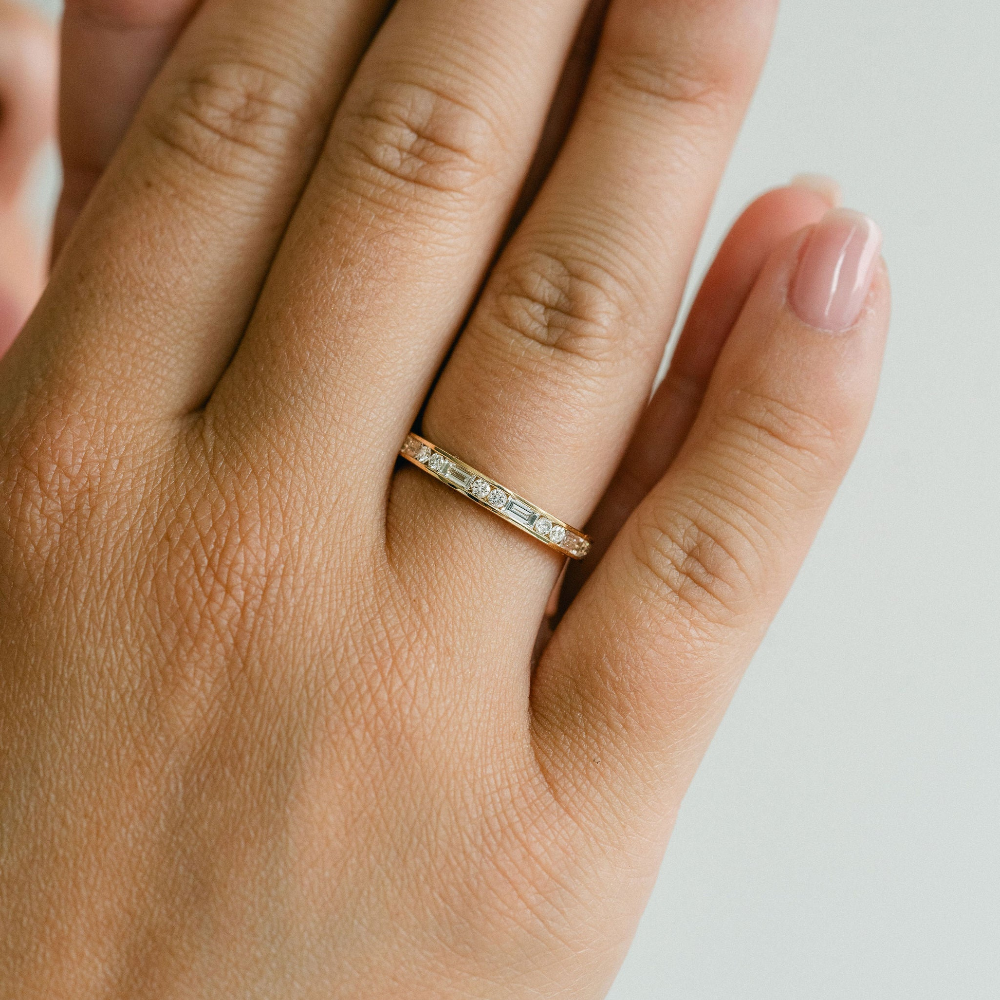 0.15 TCW Round Milgrain Lab Grown Diamond Wedding Band