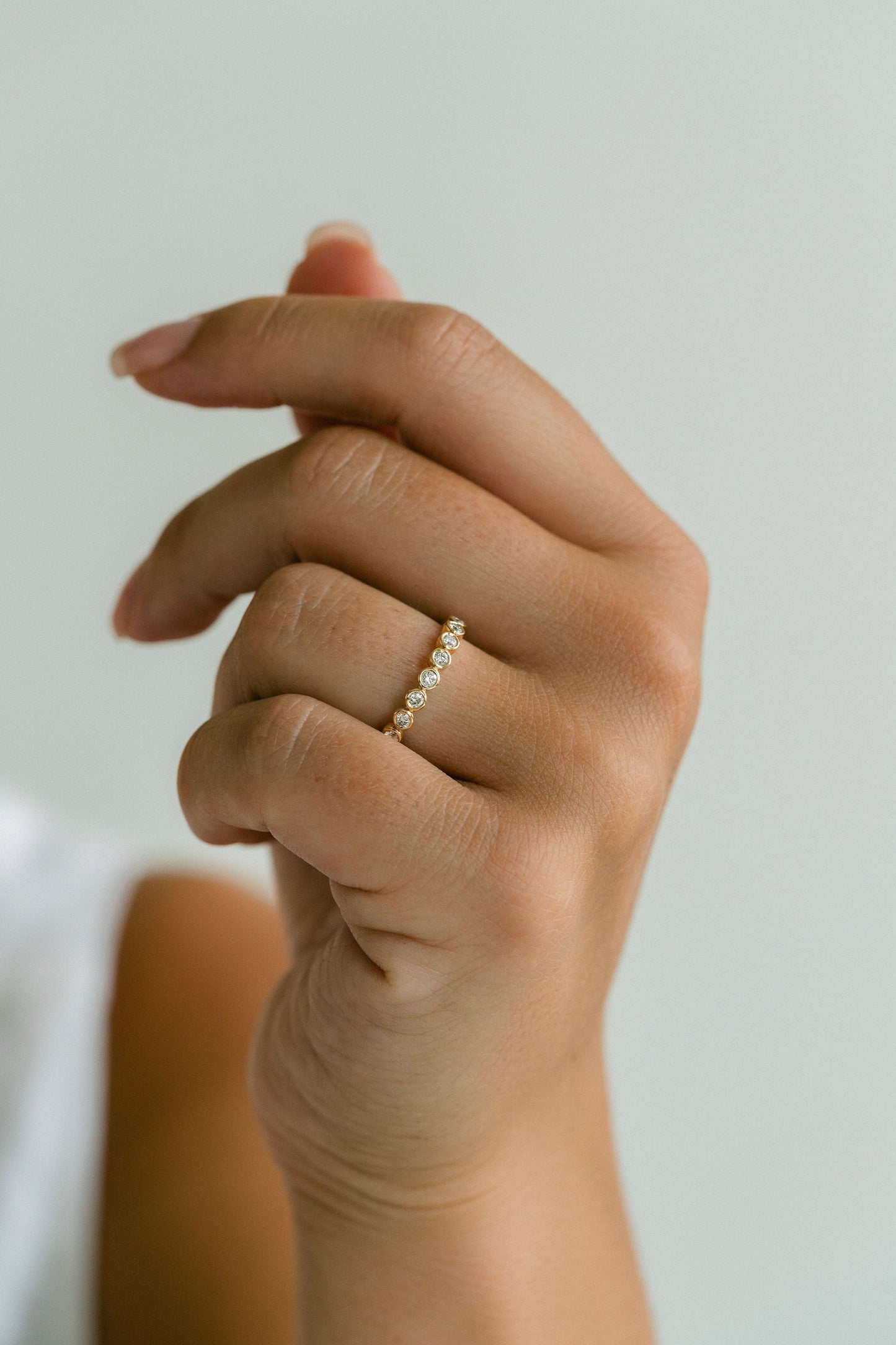 0.15 TCW Round Milgrain Lab Grown Diamond Wedding Band