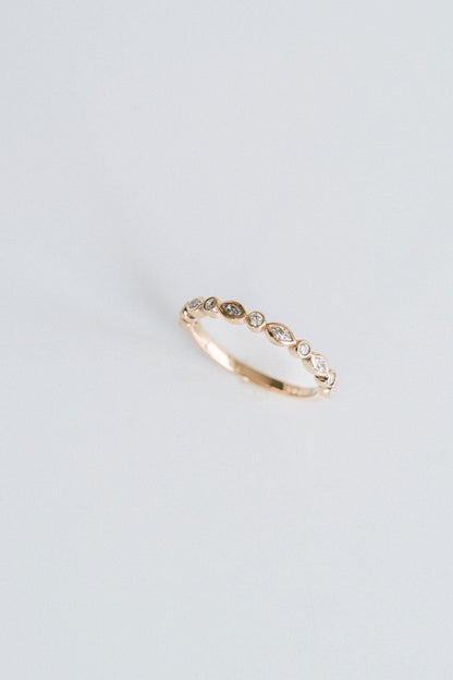 0.50 TCW Round & Marquise Bezel Lab Grown Diamond Wedding Band