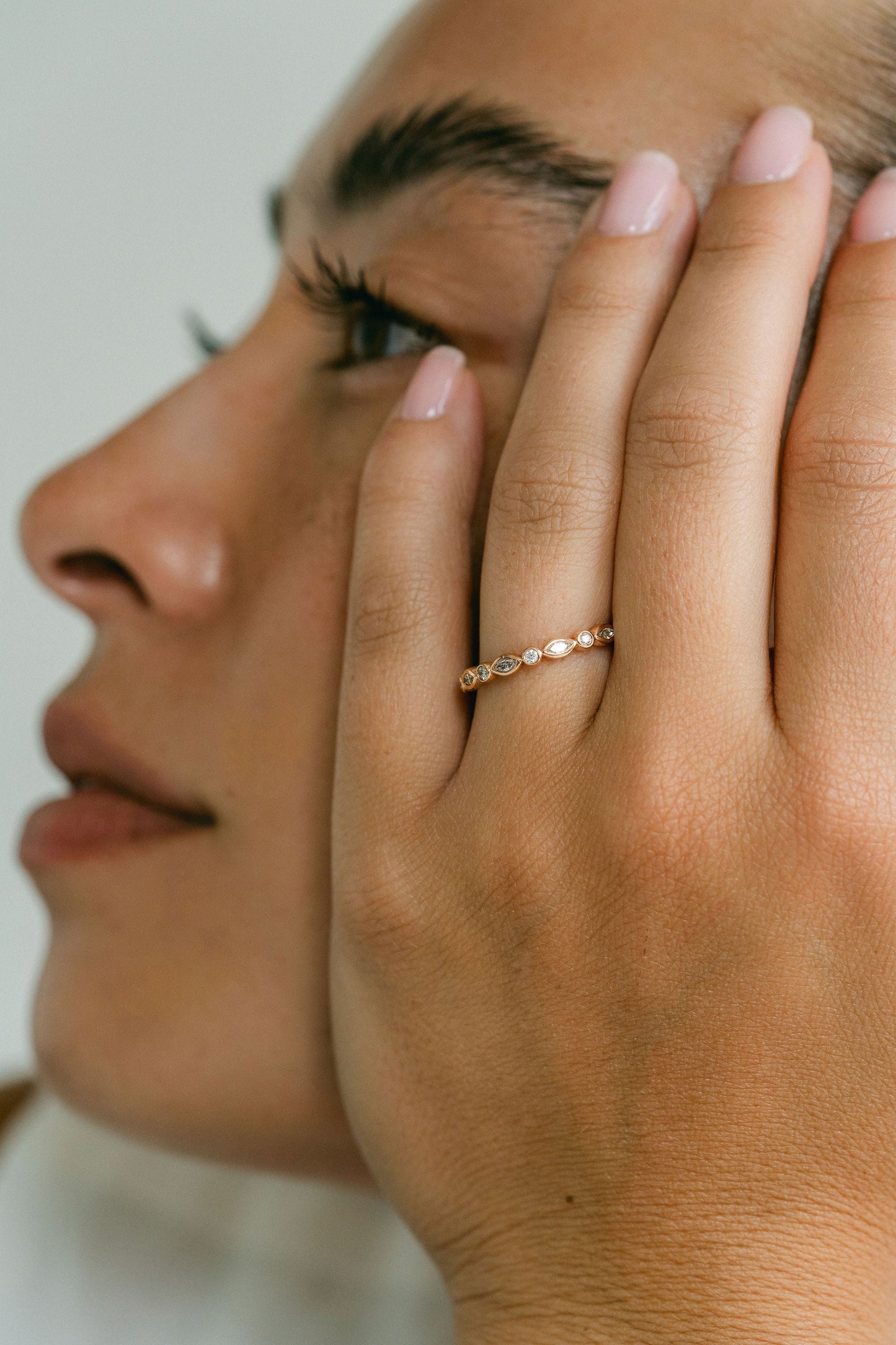 0.15 TCW Round Milgrain Lab Grown Diamond Wedding Band