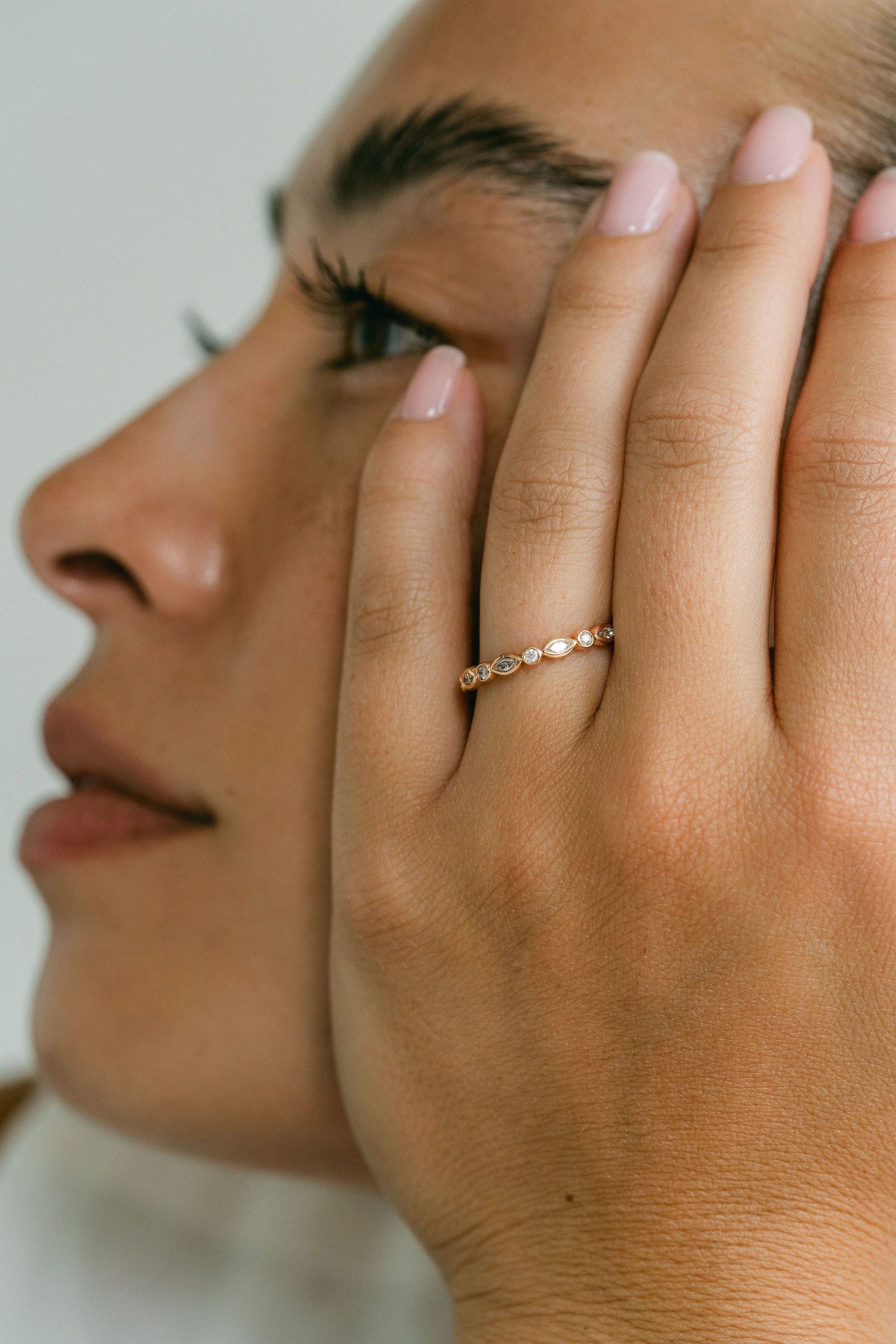 0.15 TCW Round Milgrain Lab Grown Diamond Wedding Band