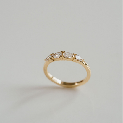 0.50 TCW Pear Half Eternity Lab Grown Diamond Wedding Band