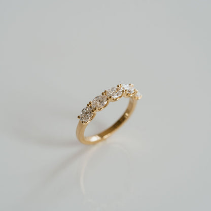 1.25 TCW Oval Half Eternity Lab Grown Diamond Wedding Band