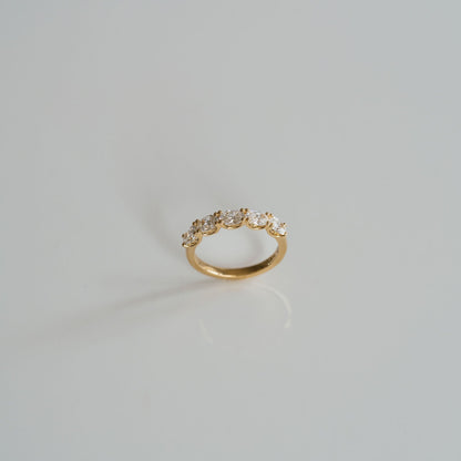 1.25 TCW Oval Half Eternity Lab Grown Diamond Wedding Band