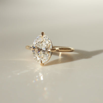 1.5 CT Oval Solitaire Lab Grown Diamond Engagement Ring