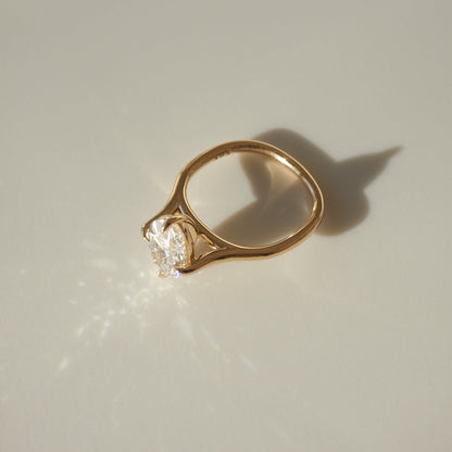 1.5 CT Oval Solitaire Lab Grown Diamond Engagement Ring