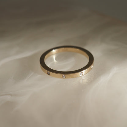 0.04 TCW Round Channel Setting Lab Grown Diamond Wedding Band