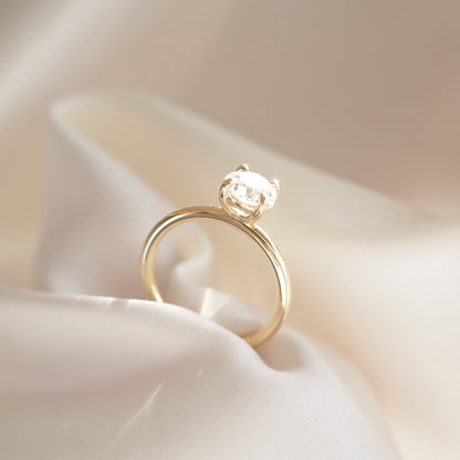 1.5 CT Round Solitaire Lab Grown Diamond Engagement Ring