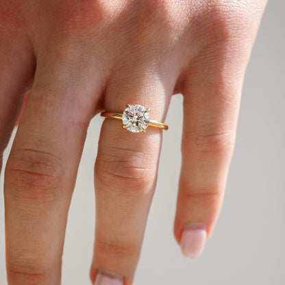 1.5 CT Round Solitaire Lab Grown Diamond Engagement Ring