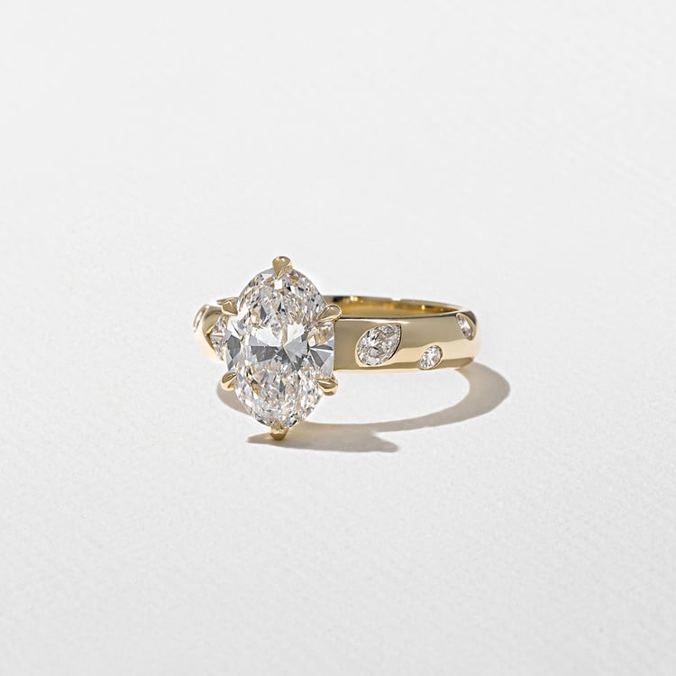2 CT Round Halo & Pave Lab Grown Diamond Engagement Ring