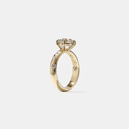 1.52 CT Round Three Stone Lab Grown Diamond Engagement Ring