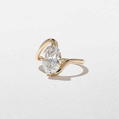 2.00 CT Oval Swirl Lab Grown Diamond Engagement Ring