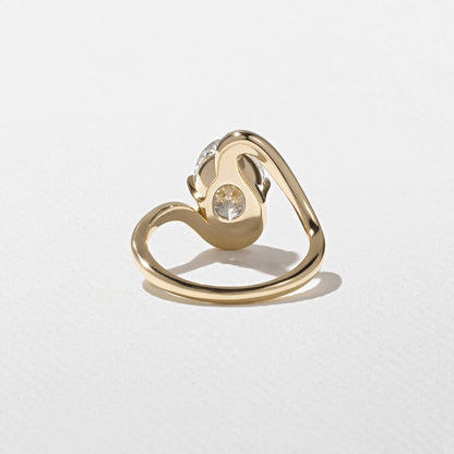 2.00 CT Oval Swirl Lab Grown Diamond Engagement Ring
