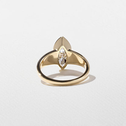 2.06 CT Marquise Bezel Lab Grown Diamond Engagement Ring