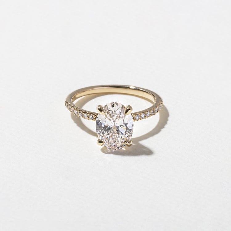 2 CT Round Halo & Pave Lab Grown Diamond Engagement Ring