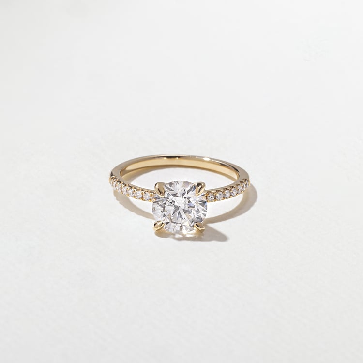 2 CT Round Halo & Pave Lab Grown Diamond Engagement Ring