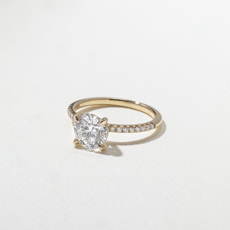 2 CT Round Halo & Pave Lab Grown Diamond Engagement Ring