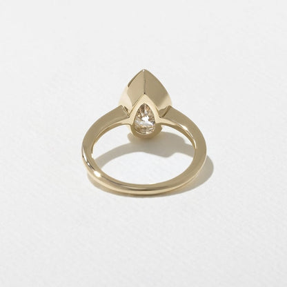 2.52 CT Pear Bezel Solitaire Lab Grown Diamond Engagement Ring