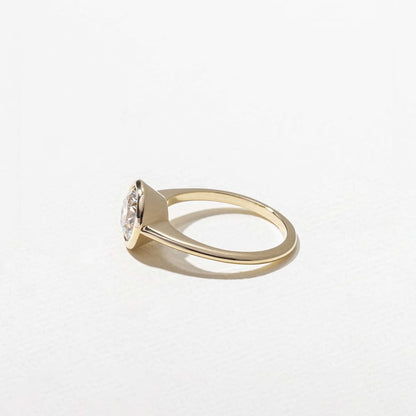 1.51 CT Round Bezel Solitaire Lab Grown Diamond Engagement Ring