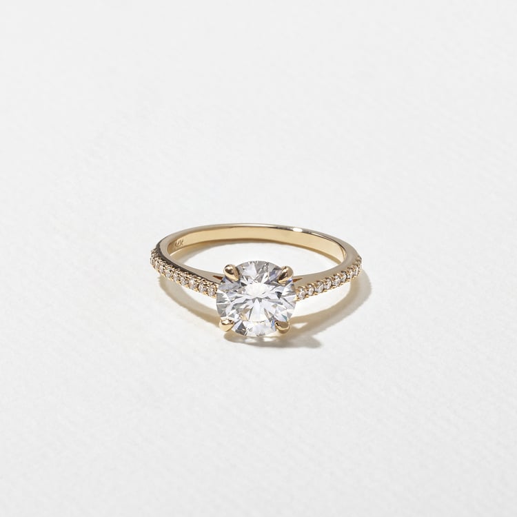 2 CT Round Halo & Pave Lab Grown Diamond Engagement Ring