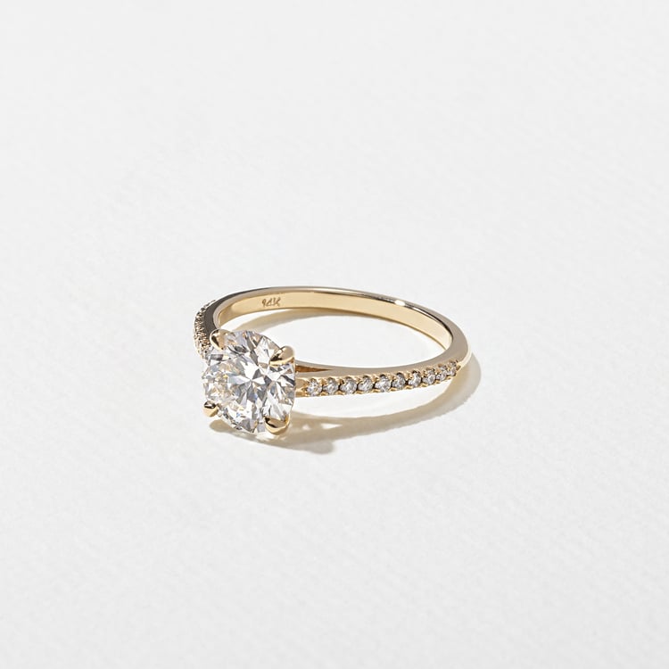 2 CT Round Halo & Pave Lab Grown Diamond Engagement Ring